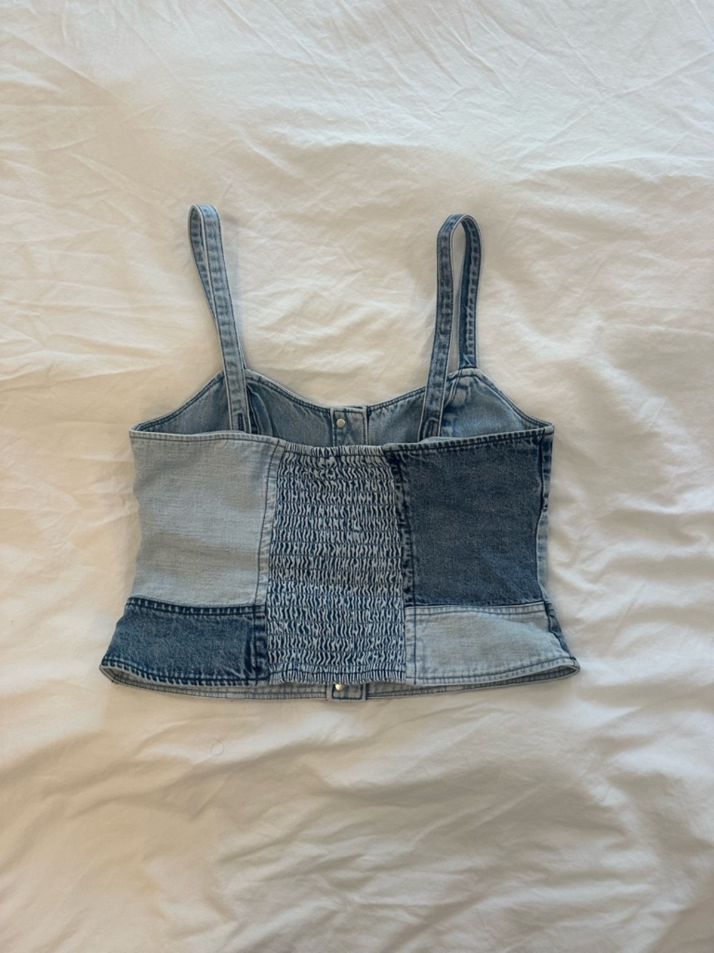 GAP Light & Medium Blue Denim Button-Front Tank - Picture 3 of 5